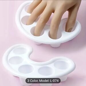White 2pcs Nail Enhancement Five Finger Soaking Bowl for nail Polish removal